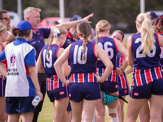 Wilston Grange receives some instructions at the break.