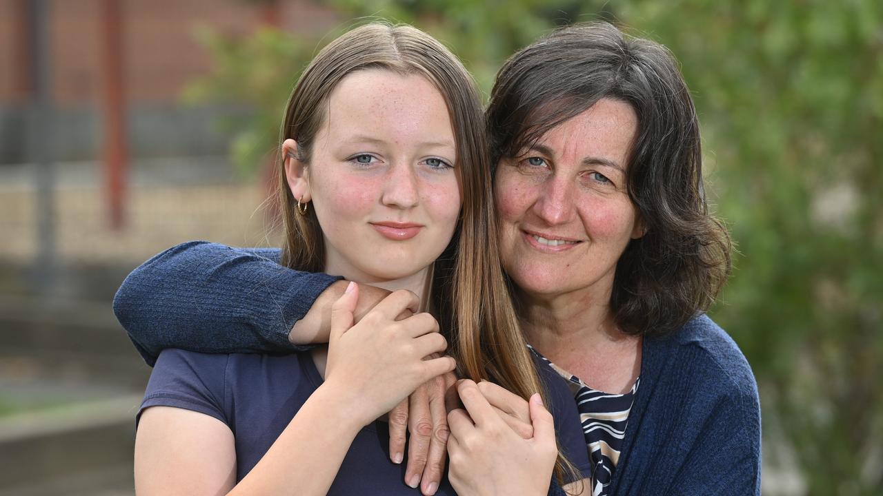 Abbey, 13, was supported by mum Joyanne and dad Phil to quit vaping. Picture: Keryn Stevens