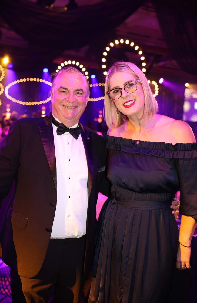 John OShae and Victoria Peterson at the Gold Coast Business Excellence Awards Gala 2023 at The Star Gold Coast. Picture: Portia Large