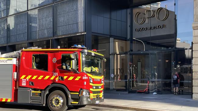 A break-in at Adelaide's GPO building in the city has caused major flooding. Picture: Dylan Hogarth