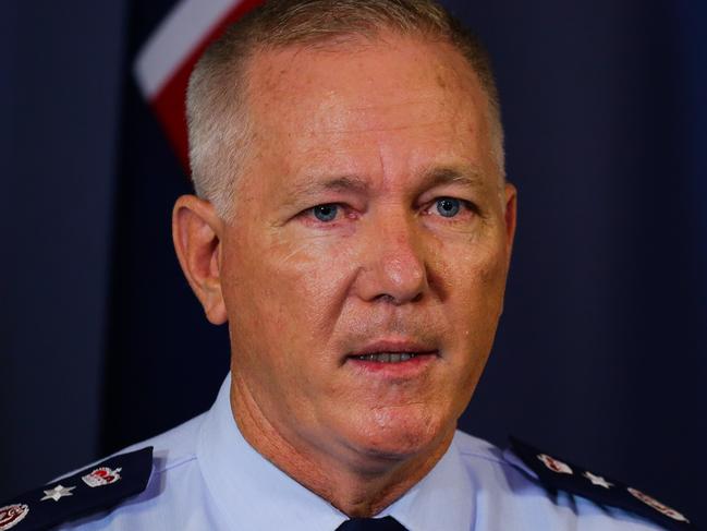 SYDNEY, AUSTRALIA - NewsWire Photos MAY 25, 2021:  NSW Police Commissioner Mick Fuller speaks during a press conference to announce the  Government's response to the Law Reform Commission report: Consent in relation to sexual offences in Sydney, Australia. Picture: NCA NewsWire / Gaye Gerard