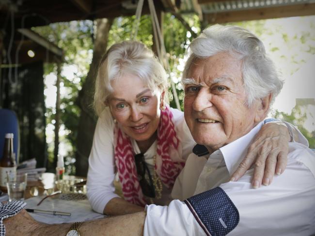 Bob Hawke and wife Blanche d'Alpuget last year. Picture: AAP