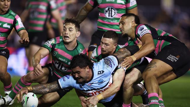 The Sharks should finish in the top four thanks to Andrew Fifita’s try. Picture: Matt King/Getty Images