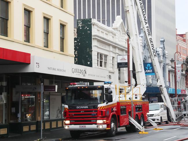 Overnight fire at the Brunswick Hotel in Liverpool Street Hobart. Picture: Nikki Davis-Jones