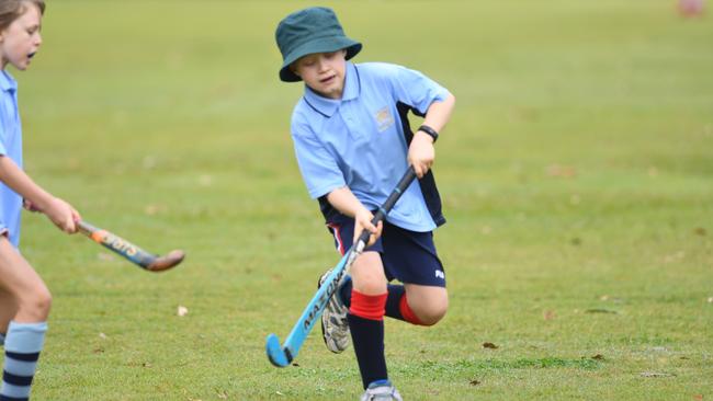 A file photo of Hamish Abberfield playing hockey at an earlier age, in 2019.