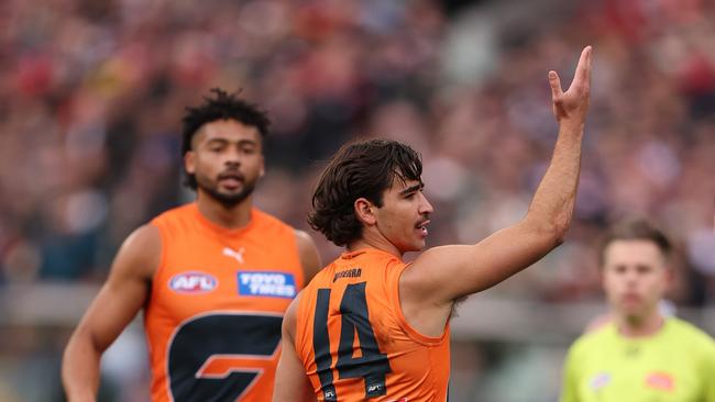 Toby Bedford enjoys a goal. Picture: Robert Cianflone/Getty Images.