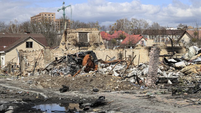 The town, situated on the outskirts of Kyiv, has been decimated at the hands of Russian forces. Picture: Getty Images