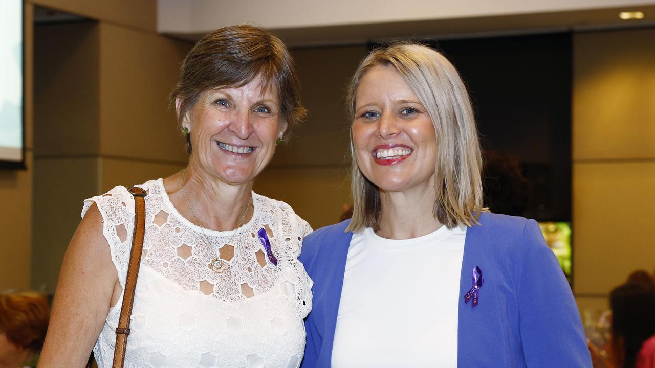 Sue Fitcher and Bree James at the Cairns Women's Business Club International Women's Day lunch, held at the Hilton Hotel. Picture: Brendan Radke