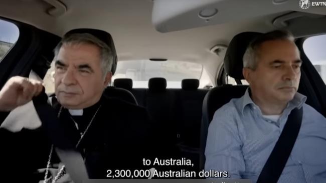 Cardinal Angelo Becciu with his brother Antonio in the documentary, Het Vaticaan: de staat van de kerk (The Vatican: state of the church), that aired last week.