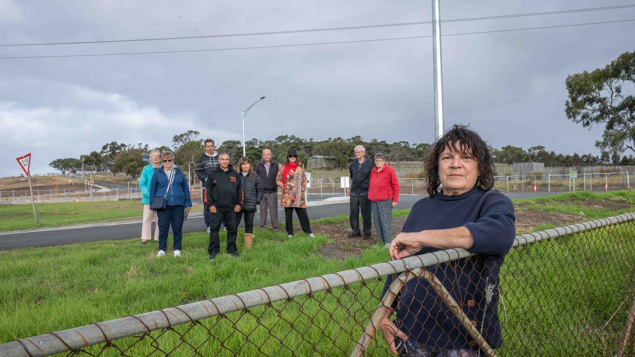 Portarlington resident Sue Cairns (front) has had enough of safety concerns at the intersection of Point Richards Rd and Portarlington Rd. Picture: Brad Fleet