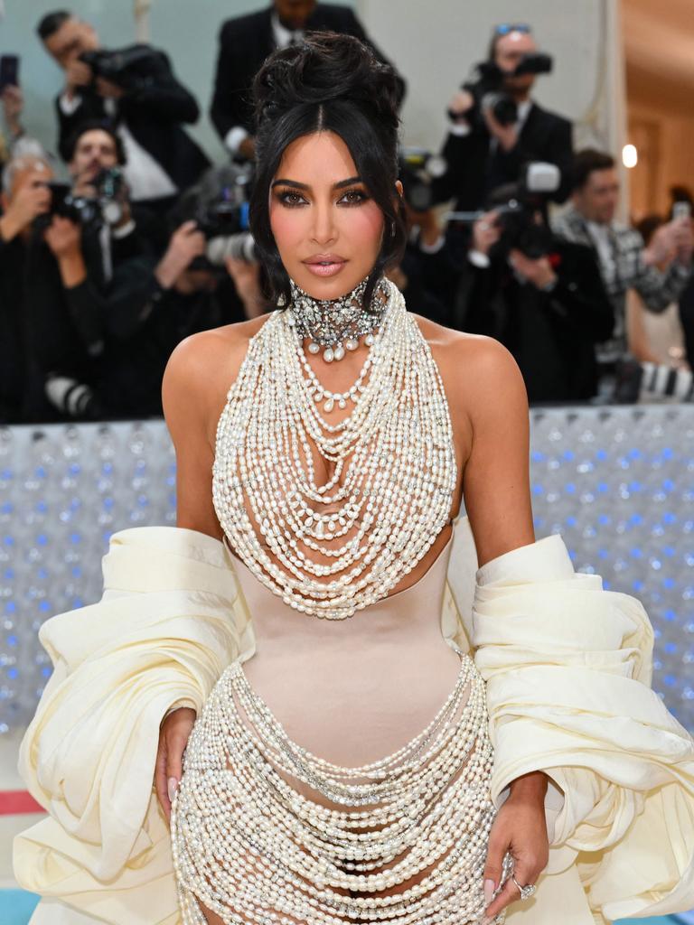 Kim Kardashian arrives for the 2023 Met Gala. Photo by ANGELA WEISS / AFP.