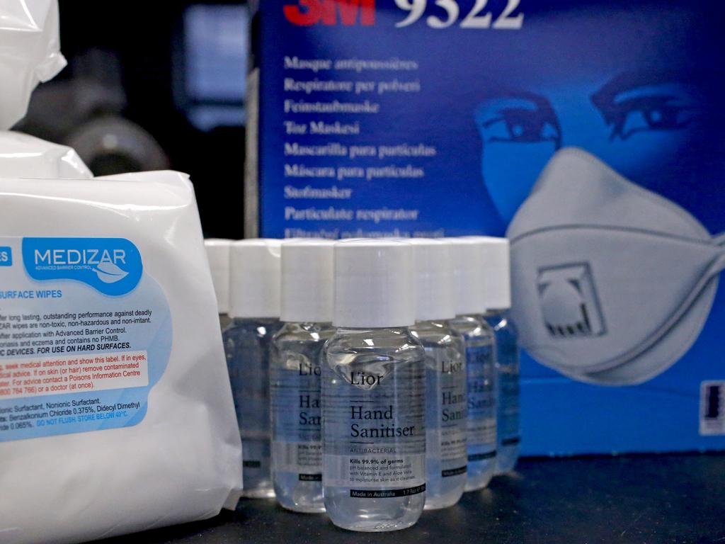 Hand sanitiser, gloves, antibacterial spray, masks and rapid antigen tests are among the items you may be able to claim. Picture: NCA NewsWire/Nicholas Eagar