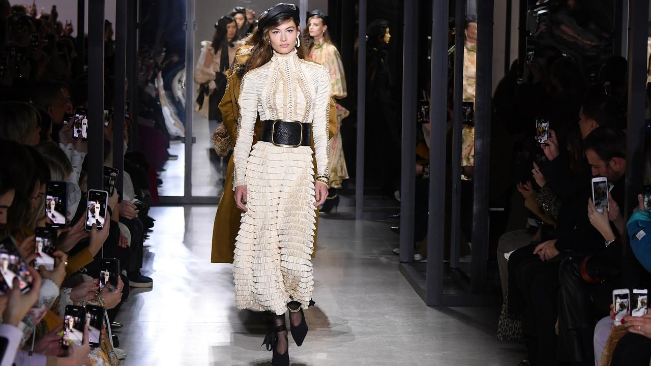 A sea of iPhones in the front row at Zimmerman’s runway show in New York today. Picture: Getty Images for NYFW: The Shows