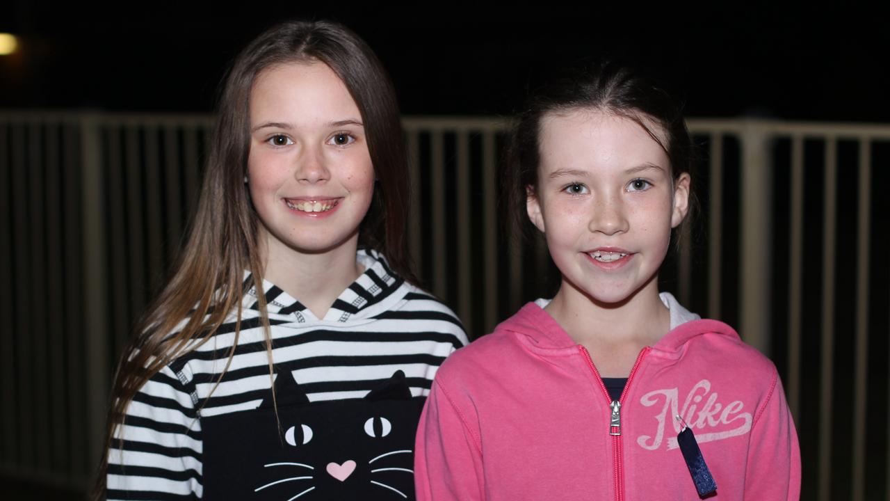 Lily Giesemann and Grace Roberts at the Stanthorpe Blue Light Disco on Friday, June 2.