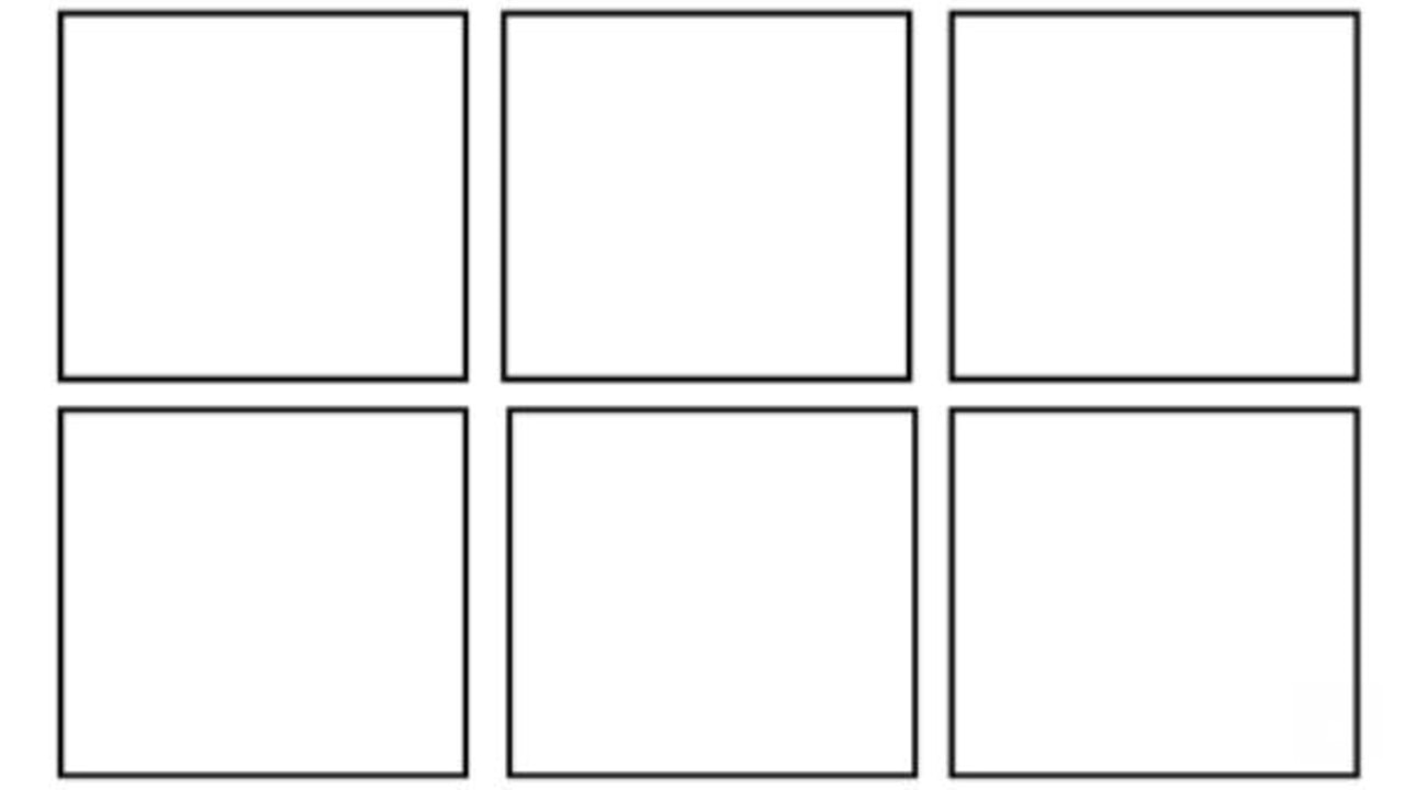 Use a series of boxes like this to organise your comic strip.