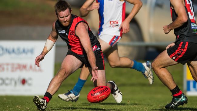 Morphett Vale’s Brayden Bayly in action. Picture: Matt Loxton