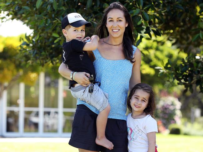 Jessica Incledon is looking forward to her family, including kids Hugo and Olive, being protected from COVID-19. Picture: Tim Hunter