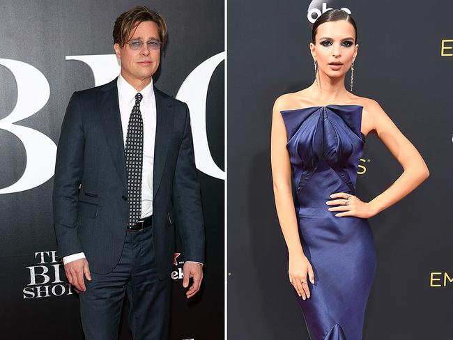 Brad Pitt and Emily Ratajkowski. Picture: Getty Picture: