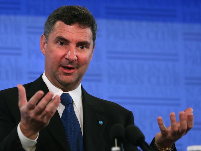 Dr Larry Marshall, Chief Executive of CSIRO speaking at The National Press Club in Canberra. Picture Kym Smith