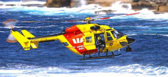 Westpac Rescue Helicopter rescues teenager off the rocks. Picture: Surf Life Saving Australia