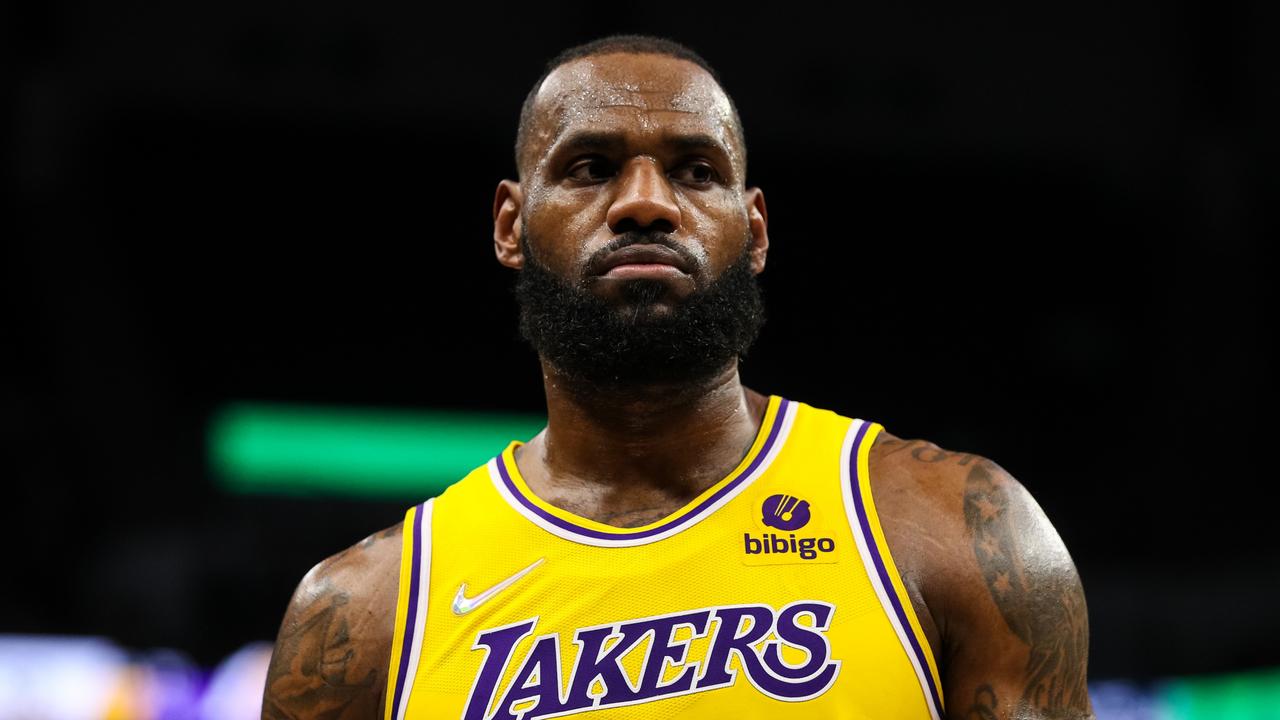 MINNEAPOLIS, MN - DECEMBER 17: LeBron James #6 of the Los Angeles Lakers looks on against the Minnesota Timberwolves in the third quarter of the game at Target Center on December 17, 2021 in Minneapolis, Minnesota. The Timberwolves defeated the Lakers 110-92. NOTE TO USER: User expressly acknowledges and agrees that, by downloading and or using this Photograph, user is consenting to the terms and conditions of the Getty Images License Agreement. (Photo by David Berding/Getty Images)