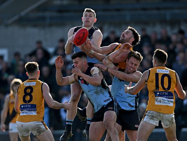 AberfeldieÃs  StrathmoreÃs during the EDFL Premier Division grand final between Aberfeldie and Strathmore at Windy Hill Oval in Essendon, Saturday, Sept. 10, 2022. Picture: Andy Brownbill