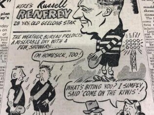 A cartoon that appeared in The Courier-Mail the Friday before the game was meant to be played.