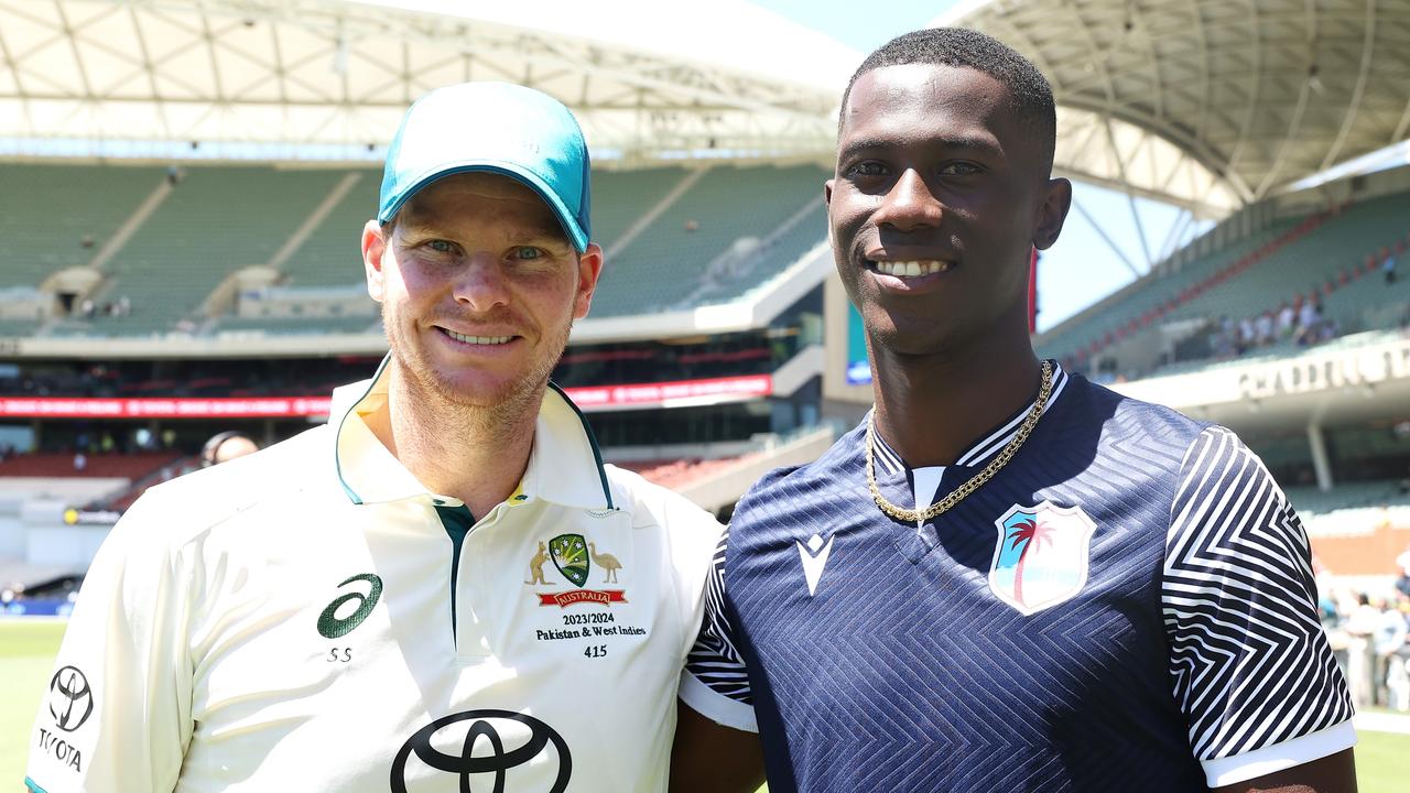 Smith and Joseph pose for a photo after the Test. (Photo by Paul Kane/Getty Images)