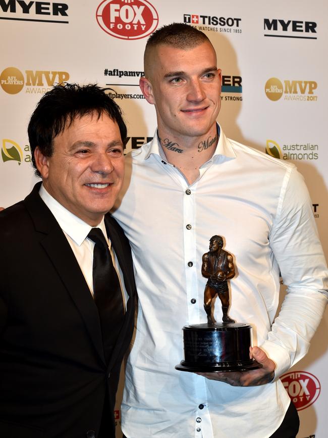 Ralph Carr with his client Dustin Martin. Picture: Jay Town