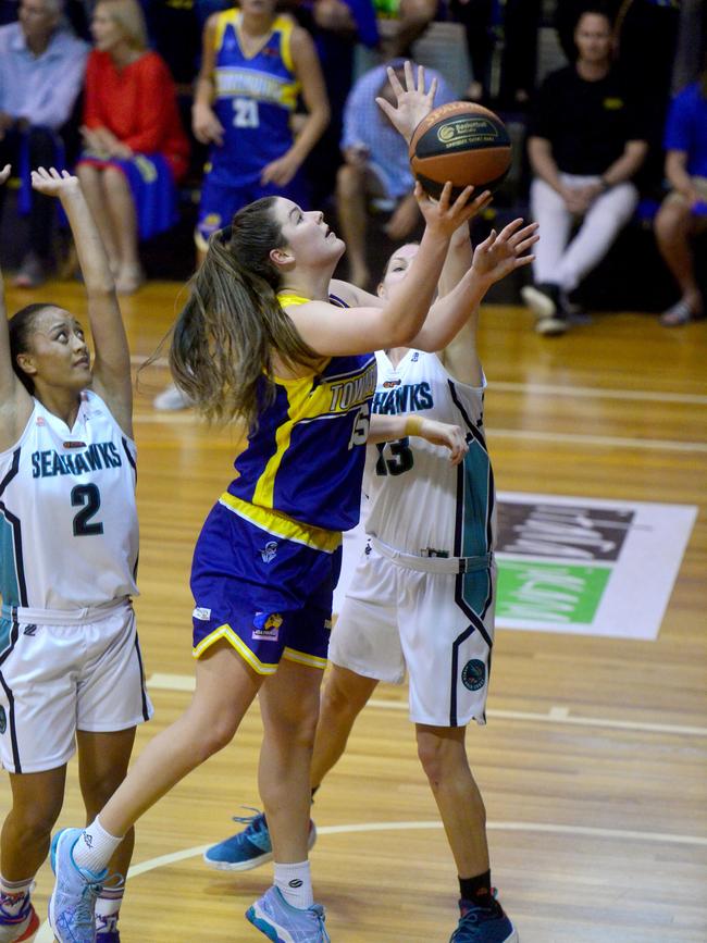 Queensland Basketball League quarter finals at Townsville Basketball Stadium. Townsville Flames against North Gold Coast Seahawks. Flames' Alex Fowler. Picture: Evan Morgan