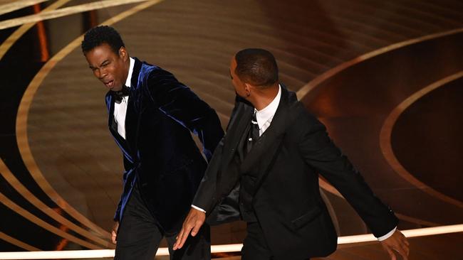 The slap instantly became the most shocking onstage moment in Oscars history. Picture: AFP