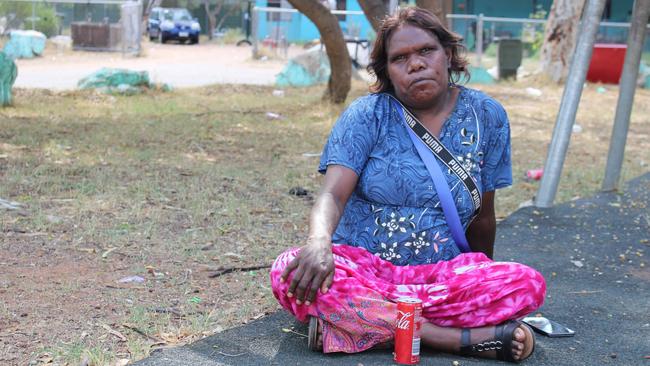 Raylene Kunoth at Mpwetyerre (Abbott's) town camp in Alice Springs. Picture: Jason Walls