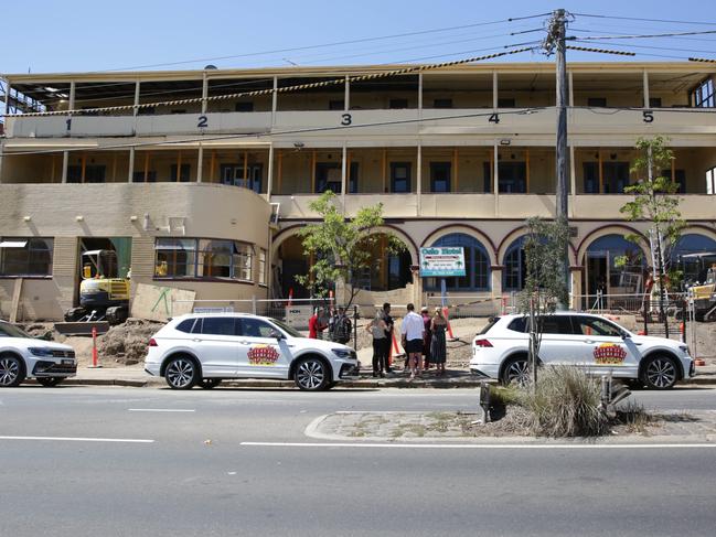 Contestants of the new Season of the Block entered the site in Grey St St Kilda, at the grand old dame that was the Oslo Hotel. Picture: Nicole Cleary