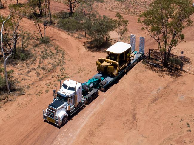 20 December 2018 Labona Camp, Queensland - The first heavy equipment arrives at Adani's Labona Camp in central western Queensland to commence construction on Carmichael Mine - Photo: Cameron Laird