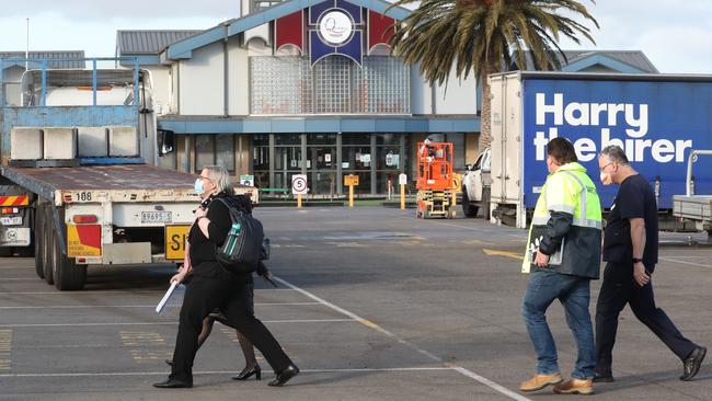 Medical staff arrive at Al-Taqwa College in Truganina after a teacher tested positive. Picture: NCA NewsWire/David Crosling