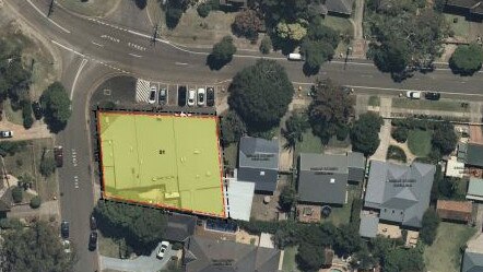 A location map of the proposed apartment redevelopment that would replace a block of shops on Arthur St, Forestville. Picture: Ramsay Architects