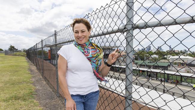 Infrastructure and Planning Minister and Member for South Brisbane Jackie Trad at the land at Dutton Park secured by Labor as public space with the intention of building a new high school. Picture: AAP/Richard Walker