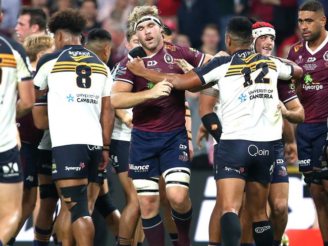 Tempers flared on Saturday night. (Photo by Jono Searle/Getty Images)