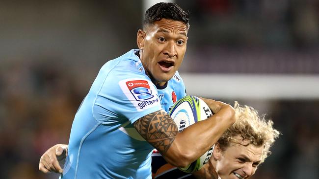 Israel Folau has missed the past five games yet still remains the Waratahs’ equal top tryscorer. Picture: Getty Images