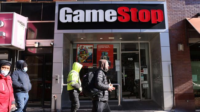 The massive rally in GameStop shares left many scratching their heads. Picture: Spencer Platt/Getty Images/AFP