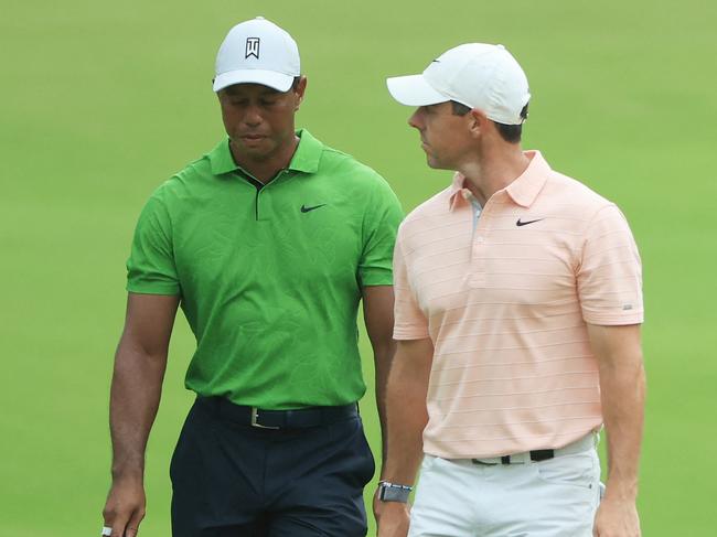 PGA loyalists Tiger Woods and Rory McIlroy sacrificed fortunes. Picture: AFP