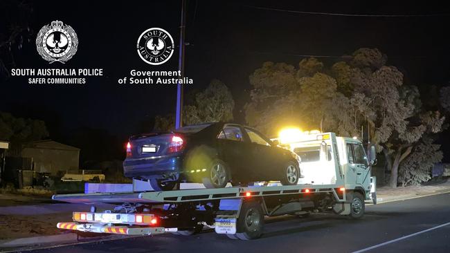 The vehicle which a Port Augusta man was allegedly driving while more than six times the legal blood-alcohol limit is towed. Picture: SA Police