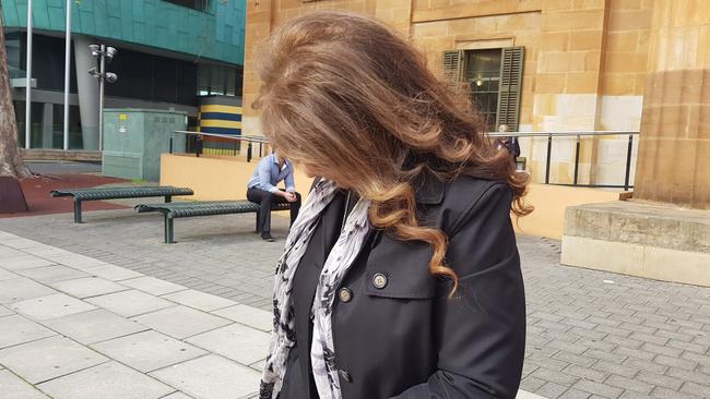 Ibtisam Dimachki outside the Adelaide Magistrates Court, where she is accused of bribery offences. Picture: Sean Fewster.