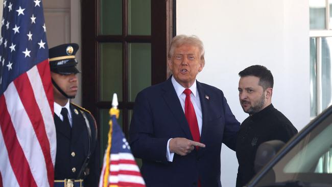 US President Donald Trump greets Ukraine's President Volodymyr Zelensky as he arrives at the White Hous last week. Picture: AFP.