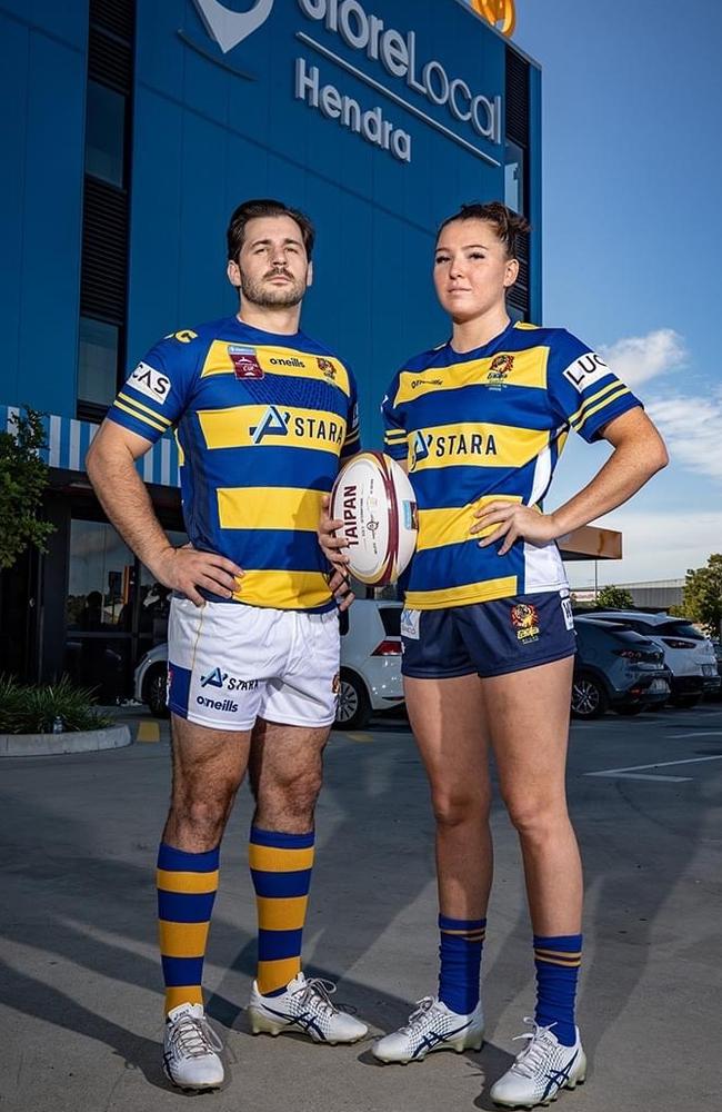 Easts captains Tom Milosevic and Haidee Head. Pic: Brendan Hertel/QRU media.