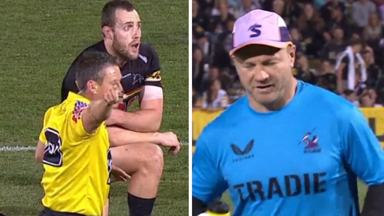 NRL 2023: Storm trainer Ryan Hinchcliffe sent off by referee in Panthers  clash, reaction, fans