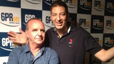 Steve Mills and Basil Zempilas have had a very successful breakfast radio program in Perth for years. Picture: Twitter/@6PRbreakfast