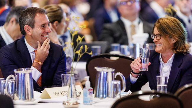 Treasurer Jim Chalmers with RBA governor Michele Bullock. Picture: Aaron Francis/The Australian