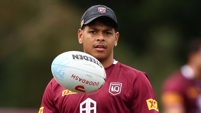 Selwyn Cobbo will make his Origin debut for the Maroons on Wednesday night. Picture: Chris Hyde/Getty Images