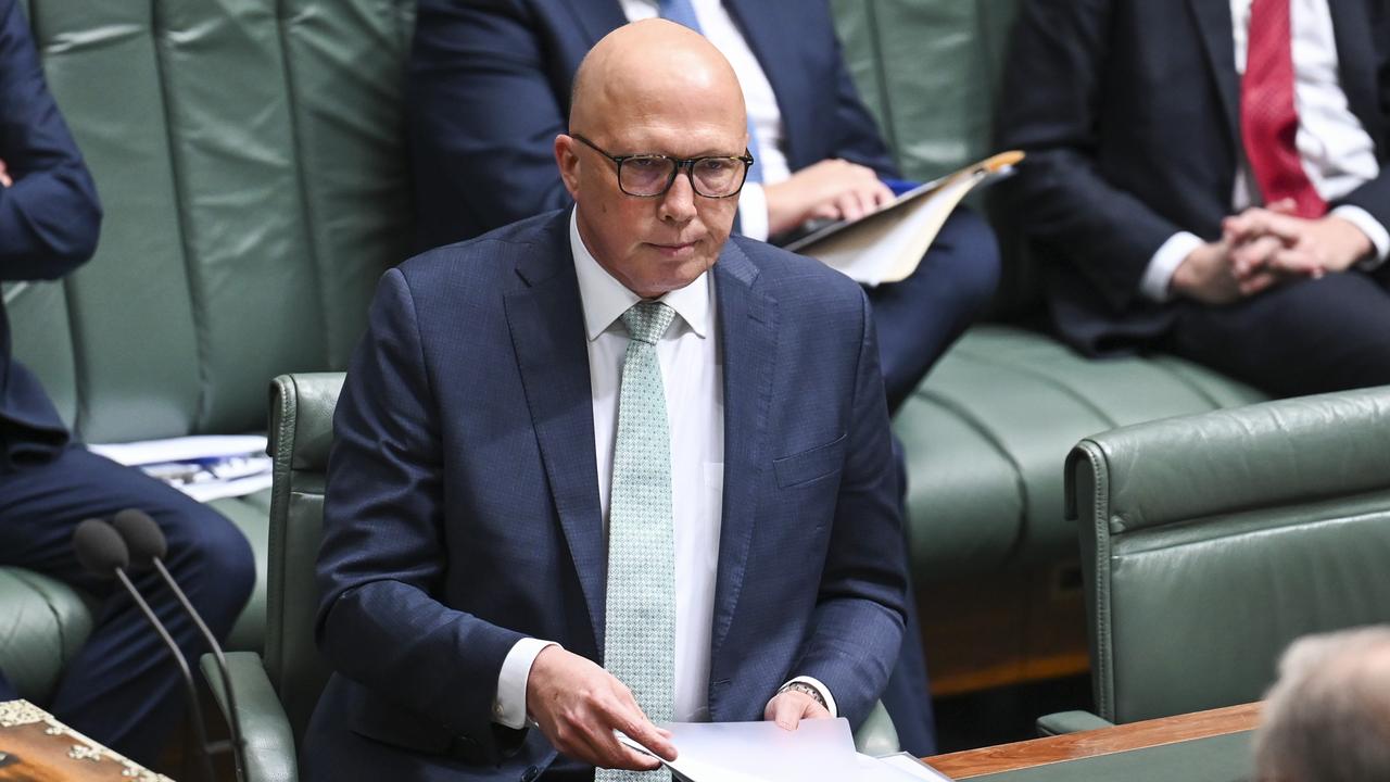 Peter Dutton honoured the ‘magnitude of our camaraderie’ shown by Australians during his motion of condolence. Picture: NCA NewsWire / Martin Ollman